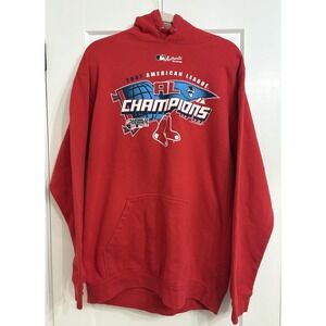 Red Sox 2007 AL Champions World‎ Series Graphic Hoodie Sweatshirt Size Medium